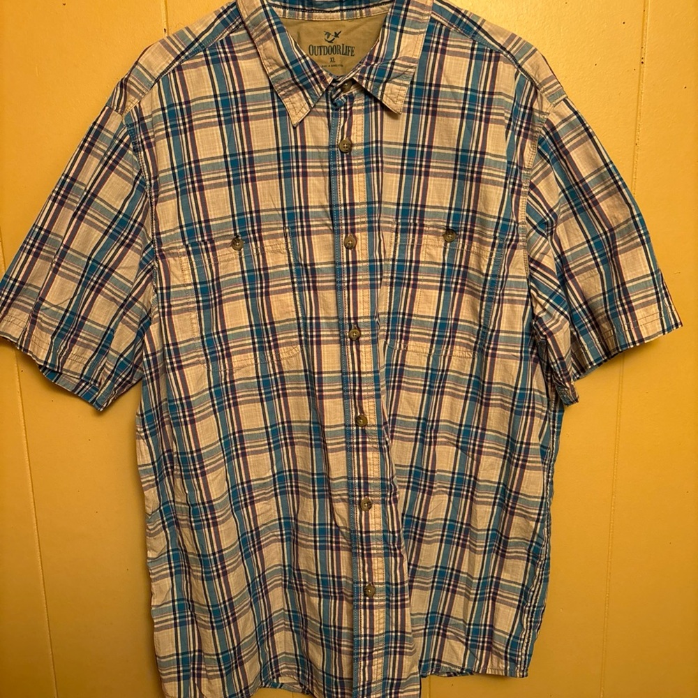 Outdoor Life XL Men's Casual Plaid Button-Down Shirt